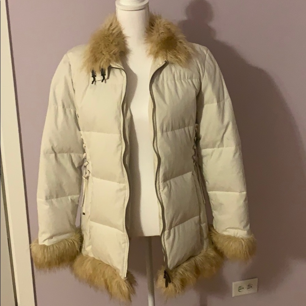 Express Puffer Coat faux fur collar and sleeves